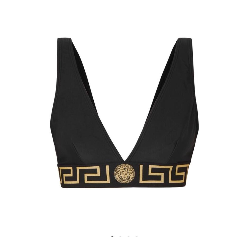 VERSACE Medusa Greca logo triangle bikini top XS
